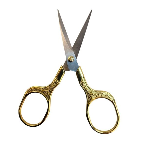 Stainless Steel 5" Embroidery Sewing Scissors With Intricate Design Gold-Silver - Picture 6 of 7